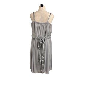 Vintage Speechless Silver Sleeveless Dress With Adjustable Straps Satin Waist Ti